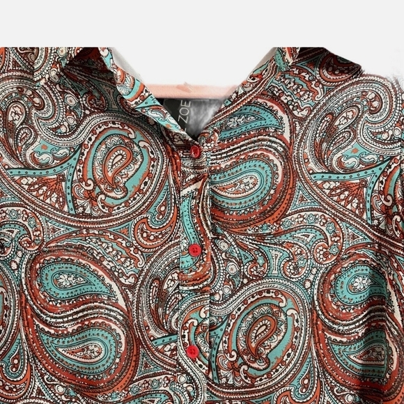 Rachel Zoe Paisley Dress - Red and Teal - Picture 5 of 5